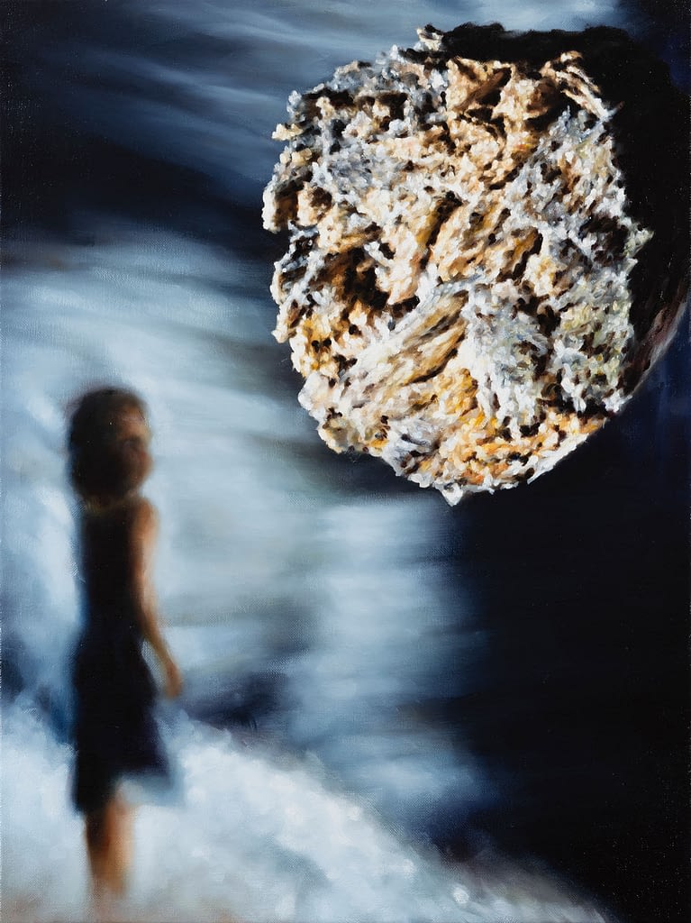 Philipp Fröhlich,Woyzeck, Georg Büchner, Großmutter, erzähl—der Mond II [Tell Us a Story, Grandma—the Moon II], 2020. Öl auf Leinwand/oil on canvas, 60 × 45 cm, (256L)