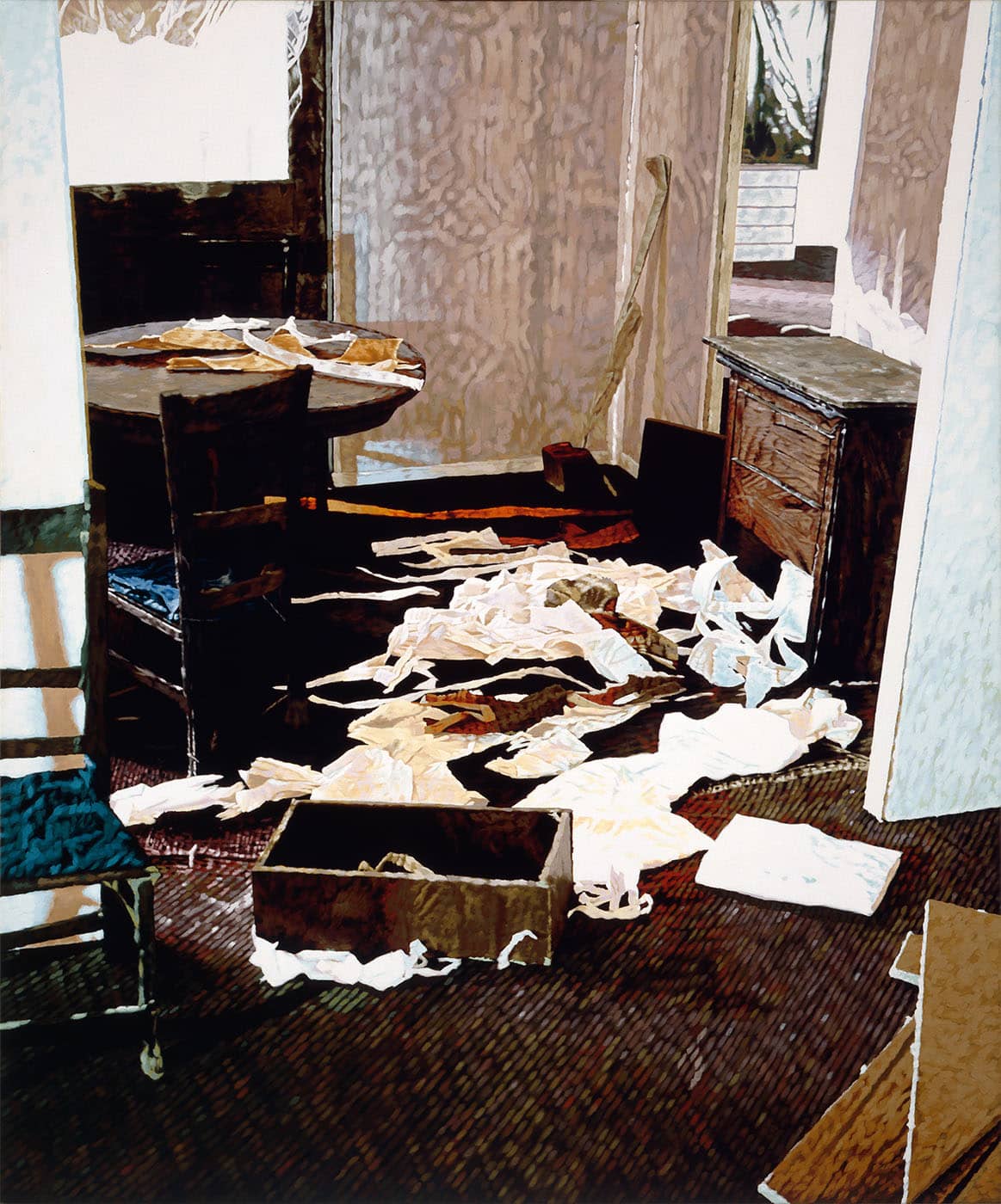 Philipp Fröhlich, interior, painting, mess, (002L), 2006. tempera on canvas, 195 x 162 cm